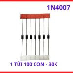 Diode 1N4007 1A 1000V Gói 100 Con, Diode Chỉnh Lưu Thông Dụng, Linh Kiện Điện Tử Dùng Cho Nguồn AC DC, Bộ Sạc, Mạch Điện Gia Dụng Và Thiết Bị Công Nghiệp