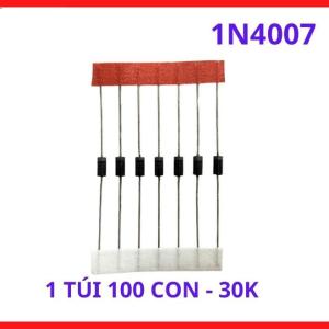 Diode 1N4007 Gói 100 Con, Linh Kiện Chỉnh Lưu AC DC Cho Bộ Sạc Bình Ắc Quy, Đèn LED Và Mạch Nguồn, linh kiện máy hàn.