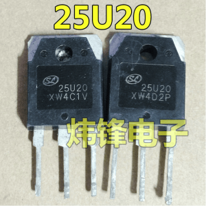 Diode Fast Recovery 25U20 25A 200V, Linh Kiện Chỉnh Lưu Tần Số Cao, Máy Hàn Inverter, Bộ Nguồn Công Nghiệp, Tản Nhiệt TO3P, High Power Electronics, linh kiện máy hàn.