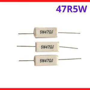 Điện Trở Xi Măng 47Ω 5W, Điện Trở Sứ Công Suất Cao Dùng Cho Mạch Công Suất, Inverter Và Máy Điện Tử, kho linh kiện máy hàn.