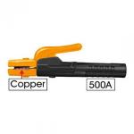 Kìm hàn INGCO WAH5008 500A, kìm giữ que hàn kiểu Hà Lan cho máy hàn MMA dưới 500A, đầu kẹp điện cực đồng, thiết kế mới, tay cầm cách điện, phù hợp sửa chữa cơ khí, gia công kim loại và hàn hồ quang