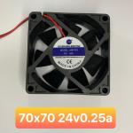 Quạt mini hướng trục 70x70x25mm 24V 0.25A chịu tải tốt, chuyên dụng hút khí nóng và thông gió cho các hộp kỹ thuật nhỏ hẹp hiệu suất cao