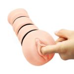 Âm đạo giả Crazy Bull Realistic silicone trần cực khít, cốc thủ dâm nam cầm tay có gân nổi và hạt nổi bên trong, kèm 3 vòng điều chỉnh độ ôm, thiết kế gọn cho nhu cầu sử dụng cá nhân của nam giới trưởng thành
