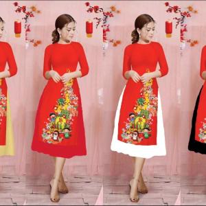 Áo dài cách tân Tết cao cấp, thiết kế tinh tế, chất liệu lụa mềm mại, thoáng mát, form ôm vừa vặn, màu sắc đa dạng, dễ phối đồ, phù hợp mặc Tết, lễ hội, chụp ảnh, mang lại sự duyên dáng và nổi bật cho phái đẹp
