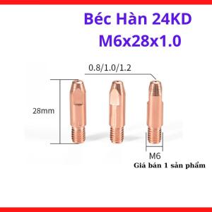 Bép hàn MIG CO2 24KD M6x28x1.0, phụ kiện máy hàn mig hỗ trợ hồ quang đều hơn và hạn chế lệch dây khi hàn liên tục