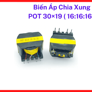 Biến áp xung POT 30x19, 16:16:16 phụ kiện cho bo mạch nguồn xung, lõi từ kín giúp giảm thiểu nhiễu, hiệu suất truyền dẫn dòng tốt, độ bền cao, vật liệu chịu nhiệt, thiết kế nhỏ gọn, giải pháp sửa chữa tin cậy cho thợ kỹ thuật sửa bo mạch nguồn