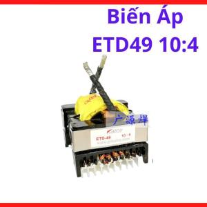 Bộ biến áp ETD49 10:4 dạng nằm, chất liệu đồng dẫn điện tối ưu, chịu nhiệt tốt, độ bền cao, linh kiện thay thế tin cậy, giúp ổn định nguồn điện, thiết kế chính xác, dễ dàng thay thế và bảo trì, linh kiện máy hàn.