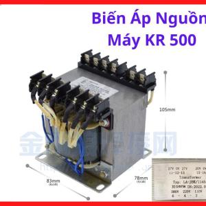 Biến áp nguồn máy KR 500, linh kiện cho mạch lái, lõi thép tối ưu, giảm thiểu nhiễu xung nhịp, hiệu suất ổn định, độ bền cao, cấu tạo chắc chắn, thiết kế chuẩn xác cho máy, ứng dụng rộng rãi trong sửa chữa máy, linh kiện máy hàn.