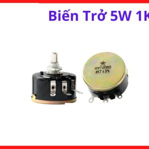 Biến trở 5W 1K dây quấn chịu tải cao dùng chỉnh dòng điện mạch nguồn thí nghiệm tiếp xúc điện cực tốt tản nhiệt hiệu quả sản phẩm thiết yếu cho các kỹ sư điện tử và thợ kỹ thuật công nghiệp chuyên nghiệp