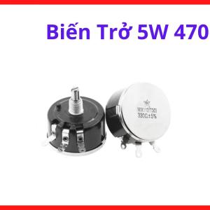 Chiết áp biến trở 5W 470R độ bền cao khả năng chịu nhiệt cực tốt cấu trúc dây quấn chắc chắn khả năng tinh chỉnh điện áp chính xác linh kiện không thể thiếu trong các dự án điện tử công suất lớn tự chế