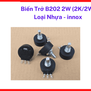 Biến trở B202 2K 2W nhỏ gọn dễ dàng tích hợp vào không gian hẹp của các thiết bị điện tử cầm tay và bảng điều khiển trung tâm, linh kiện phần cứng tự động hóa, thiết bị tiện ích, linh kiện điện chuẩn, linh kiện máy hàn.