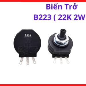 Linh kiện điện tử biến trở B223 22K 2W chuyên dụng chỉnh dòng điện và điện áp cao trục xoay mượt mà độ bền cơ học đáp ứng tiêu chuẩn khắt khe của thợ sửa chữa thiết bị điện tử công suất lớn chuyên nghiệp