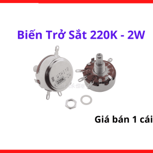 Biến trở sắt 220K 2W chịu tải dòng điện tốt không bị sụt áp đột ngột trong suốt quá trình vận hành hệ thống, linh kiện điện tử chính hãng, thiết bị tối ưu hóa hiệu suất làm việc nhà xưởng, linh kiện máy hàn.