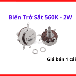 Biến trở sắt 560K 2W chuyên dụng cho mạch nguồn xung và thiết bị điện tử công suất trung bình, vận hành êm ái chống rung lắc hiệu quả, giải pháp tối ưu cho kỹ sư điện tử, linh kiện phần cứng, linh kiện máy hàn.