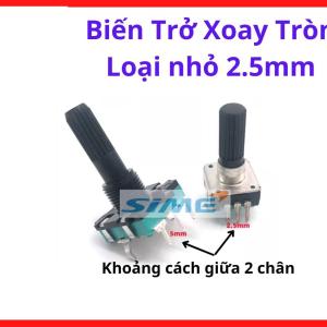 Biến trở xoay tròn loại nhỏ 2.5mm chuyên dụng điều chỉnh mạch nguồn thu nhỏ thiết kế trục xoay mini tinh chỉnh nhạy bén hoạt động ổn định độ bền hợp lý cho các kỹ sư điện tử và thợ sửa chữa chuyên nghiệp,