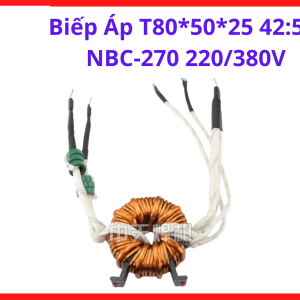 Biếp Áp T80*50*25 42:5:5 NBC-270 220/380V dùng cho máy hàn NBC-270 220V/380V, linh kiện duy trì tín hiệu điều khiển ổn định, nâng cao năng suất, tản nhiệt hiệu quả, linh kiện đồng bộ, đảm bảo độ an toàn cao