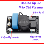 Thiết bị bo cao áp 32 máy cắt plasma tích hợp công nghệ biến áp xung hiện đại cung cấp điện áp mồi ổn định chống sốc điện hiệu quả giúp đường cắt đạt tiêu chuẩn kỹ thuật cao và tiết kiệm điện năng đáng kể, bo cao áp 32 máy cắt plasma.
