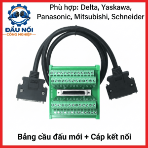 Bộ cầu đấu dây kiểu mới kèm cáp điều khiển SCSI MDR 50 Pin cho servo Mitsubishi Delta Yaskawa Panasonic, hỗ trợ đưa tín hiệu CN1 ra cầu đấu, thuận tiện thi công tủ điện và bảo trì hệ thống tự động hóa tương thích