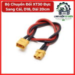 Bộ Chuyển Đổi XT30 Đực Sang Cái D18 Dài 20cm, Dây 18AWG XT30 Male To Female, Dây Nối Nguồn Pin LiPo, ESC, Drone FPV, Xe RC, Robot, Mạch Điều Khiển, Thiết Bị Điện DC