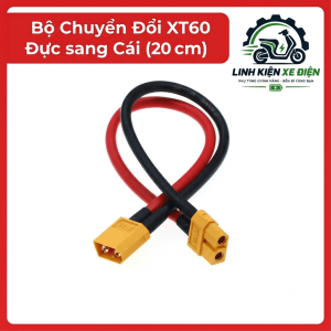 Bộ chuyển đổi XT60 đực sang cái dài 20 cm, dây nối nguồn XT60 cho pin RC, máy bay FPV và thiết bị điện tử tương thích, hỗ trợ kết nối nguồn gọn gàng khi lắp ráp, sửa chữa hoặc thay thế dây nối hiện có