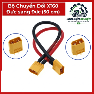 Bộ chuyển đổi XT60 đực sang đực 50 cm, dây nguồn DC nối hai đầu XT60 cái, phụ kiện kết nối pin LiPo, pin drone FPV, xe điều khiển RC, bộ điều tốc ESC và thiết bị điện tử tương thích, hỗ trợ lắp đặt gọn trong không gian hẹp