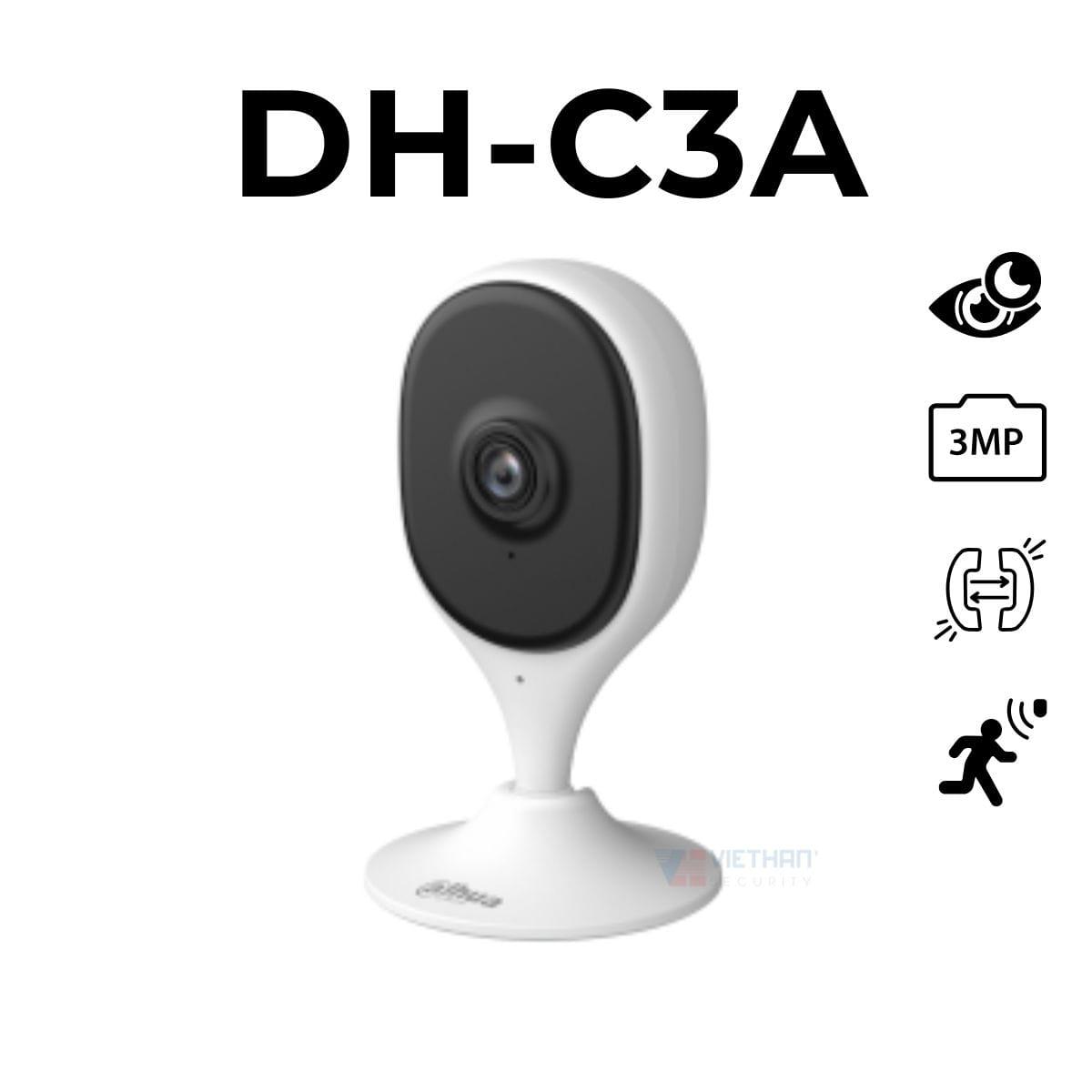 Camera Wifi Dahua DH-C3A 3MP, Bảo Vệ Gia Đình Thông Minh, Hồng Ngoại 10m, Kết Nối Bluetooth, AI Nhận Dạng Người Và Thú Cưng, Đàm Thoại 2 Chiều, Hỗ Trợ DMSS App