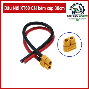 Đầu nối XT60 cái kèm cáp 30cm, jack XT60 female, dây pigtail XT60, đầu nối pin LiPo, dây nguồn ESC, cáp kết nối drone FPV, xe RC, robot, máy bay mô hình, thiết bị DIY và hệ thống nguồn DC, dùng thay thế hoặc lắp ráp