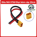 Đầu nối XT60 đực kèm cáp 20cm, jack XT60 male dây nguồn ngắn, đầu cắm pin LiPo, dây kết nối ESC, đầu nối pin drone FPV, xe RC, robot, thiết bị dùng nguồn DC, dây pigtail XT60 tiện lắp ráp