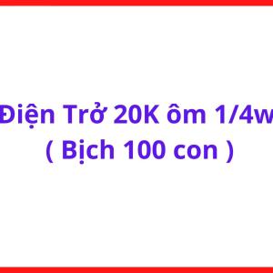 Điện Trở 20K Ôm Công Suất 1/4W, Bịch 100 Con, Linh Kiện Điện Tử Máy Hàn, Board Điều Khiển, Mạch Nguồn, Board PWM, Dễ Hàn Dễ Thay Thế Và Phù Hợp DIY Electronics, kho linh kiện máy hàn.