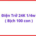Điện Trở 24K 1/4W, Bịch 100 Con, Điện Trở 24K Ohm 0.25W Chân Cắm, Linh Kiện Điện Tử Dùng Cho Mạch Điều Khiển, Board Điện Tử, DIY Và Sửa Chữa Điện Tử