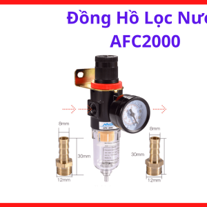 Đồng Hồ Lọc Nước AFC2000, Bộ Lọc Khí Nén Kèm Đồng Hồ Áp Suất, Bộ Điều Áp Khí Nén Dùng Cho Máy Nén Khí, Máy Cắt Plasma, Máy Hàn Plasma Và Hệ Thống Khí Nén Công Nghiệp