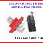 Bộ giắc cọc hàn 2 đầu bắt bulong 500A kiểu Pana chính hãng, phụ kiện máy hàn MIG tải cao chịu nhiệt tốt, thiết kế đồng nguyên chất dẫn điện ổn định, giải pháp tối ưu cho xưởng cơ khí chuyên nghiệp