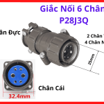Giắc Nối 6 Chân P28J3Q Chân Đực Hợp Kim Chuyên Dụng Cho Tủ Điện Công Nghiệp Và Máy Hàn Tự Động, Đầu Cắm Tín Hiệu Chống Nhiễu Độ Bền Cao