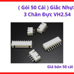 Gói 50 Cái Giắc Nhựa 3 Chân Đực VH2.54 Thiết Kế Khớp Nối Chắc Chắn Giúp Cố Định Vị Trí Cắm Không Bị Rơi Ra Khi Gặp Rung Động Nhẹ, linh kiện máy hàn.