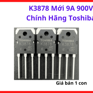 2SK3878 MOSFET Toshiba 900V 9A TO3P Chính Hãng, MOSFET N Channel Điện Áp Cao, Dùng Cho Nguồn Xung, Máy Hàn, Switching Power Supply, UPS, Bộ Nguồn Công Suất, Board Inverter, linh kiện máy hàn.