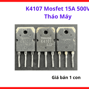 Transistor MOSFET K4107 500V 15A hàng tháo máy chuyên dùng cho sửa máy hàn inverter biến tần công nghiệp nguồn xung công suất lớn ứng dụng thay thế linh kiện cháy trên bo mạch điện tử công suất, linh kiện máy hàn.