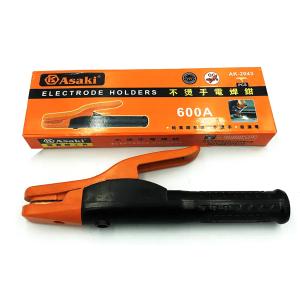 Kìm hàn điện kiểu Nhật Asaki 600A AK-2043, kìm giữ que hàn bằng đồng đỏ, cán cách nhiệt chống nóng, phụ kiện máy hàn que, dùng cho xưởng cơ khí và thợ hàn, phụ kiện thiết bị hàn chuyên dụng cho xưởng cơ khí