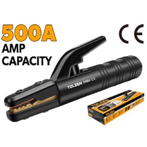 Kìm hàn 500A Tolsen 44929, kẹp que hàn điện 260mm, Electrode Holder, hỗ trợ điện cực 2.5mm đến 9.5mm, cấu tạo sắt và đồng thau, dùng cho máy hàn que, hàn hồ quang, sửa chữa kim loại