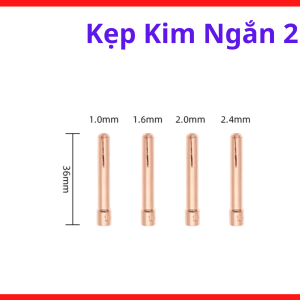 Kẹp Kim Ngắn 2.4 QQ Gói 10 Cái, Collet Giữ Kim Hàn TIG 2.4mm Dùng Cho Mỏ Hàn WP17 WP18 WP26, Phụ Kiện Máy Hàn TIG Chuyên Dùng Hàn Inox Nhôm Đồng, Độ Bám Kim Chắc Giảm Rung Lắc Khi Hồ Quang Hoạt Động Liên Tục, Linh Kiện Hàn Cắt.