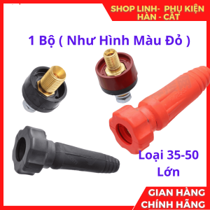 Hai Bộ Giắc Nối Tròn DKJ 35 50 Kiểu Thái Cỡ Lớn Thiết Kế Tối Ưu Cho Dòng Điện Tải Lớn, Phụ Tùng Thay Thế Tin Cậy Cho Các Dòng Máy Hàn Công Nghiệp Nặng, linh kiện máy hàn.
