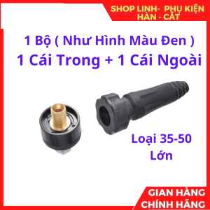 Cọc đấu nối cáp máy hàn DKJ 35-50 kiểu Thái bộ 2 cái màu đen siêu cứng cáp, linh kiện thiết bị cơ khí chất lượng vượt trội, chất liệu đồng pha cao cấp dẫn điện đỉnh cao, tuổi thọ sử dụng kéo dài theo năm tháng vận hành tại công trình