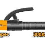 Kìm hàn INGCO WAH3008 300A, Electrode Holder 250mm cho máy hàn MMA, đầu kẹp 22mm, tay cầm 16mm, thép carbon 45# rèn xử lý nhiệt, thiết kế mới, phù hợp thợ hàn, xưởng cơ khí và hàn hồ quang
