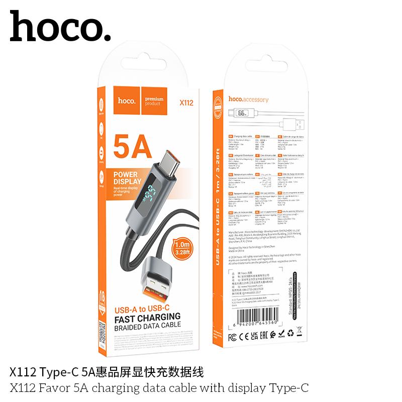 Hoco X112 dây sạc nhanh 60W Type-C – Sạc MacBook, iPad, điện thoại siêu tốc; bảo vệ pin, lõi đồng chất lượng cao, chống nóng, chống rối dây; thiết kế sang trọng, bền đẹp với thời gian
