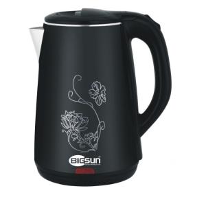 Ấm Đun Siêu Tốc Inox Bigsun BK-20B, Dung Tích 2 Lít, Công Nghệ Tiết Kiệm Năng Lượng, Vỏ Inox 2 Lớp Chống Bỏng, Đèn Báo Trạng Thái, Tự Ngắt Khi Sôi, Đế Xoay 360°, An Toàn, Bền Bỉ, Đun Nước Nhanh Chóng, Tiện Dụng Mỗi Ngày