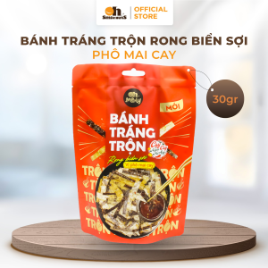 Bánh Tráng Trộn Rong Biển Sợi Vị Phô Mai Cay Vừa 30g Oh Smile Nuts, Quái Vật Ăn Vặt Gây Sốc Với Rong Biển Giàu I-ốt Xây Dựng Tuyến Giáp Bất Khuất, Phô Mai Béo Ngậy Thấm Sâu Sợi Bánh Tráng Mềm Dai, Gói Zip Bí Quyết Giữ Tươi Ngon Vĩnh Cửu