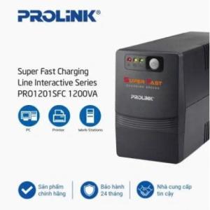Battery Backup UPS Prolink PRO1201SFC 1200VA/600W, LCD Display Với AVR Tự Động Wide Input Range, Lưu Điện Cho PC Gaming Và Modem ADSL 24/7, Bảo Vệ Hệ Thống Chống Quá Tải Ngắn Mạch Surge, Chuyển Mạch <10ms Siêu Tốc, Acquy 12V/9Ah x2