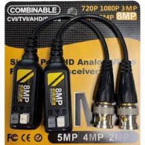 Bộ 2 cái Video Balun Camera 8MP màu vàng Passive RJ45/UTP Cat5e-6 dùng cho TVI CVI AHD, truyền hình ảnh & âm thanh tới khoảng cách lớn, lắp đặt nhanh chóng – giải pháp tiết kiệm chi phí và mở rộng hệ thống giám sát thông minh
