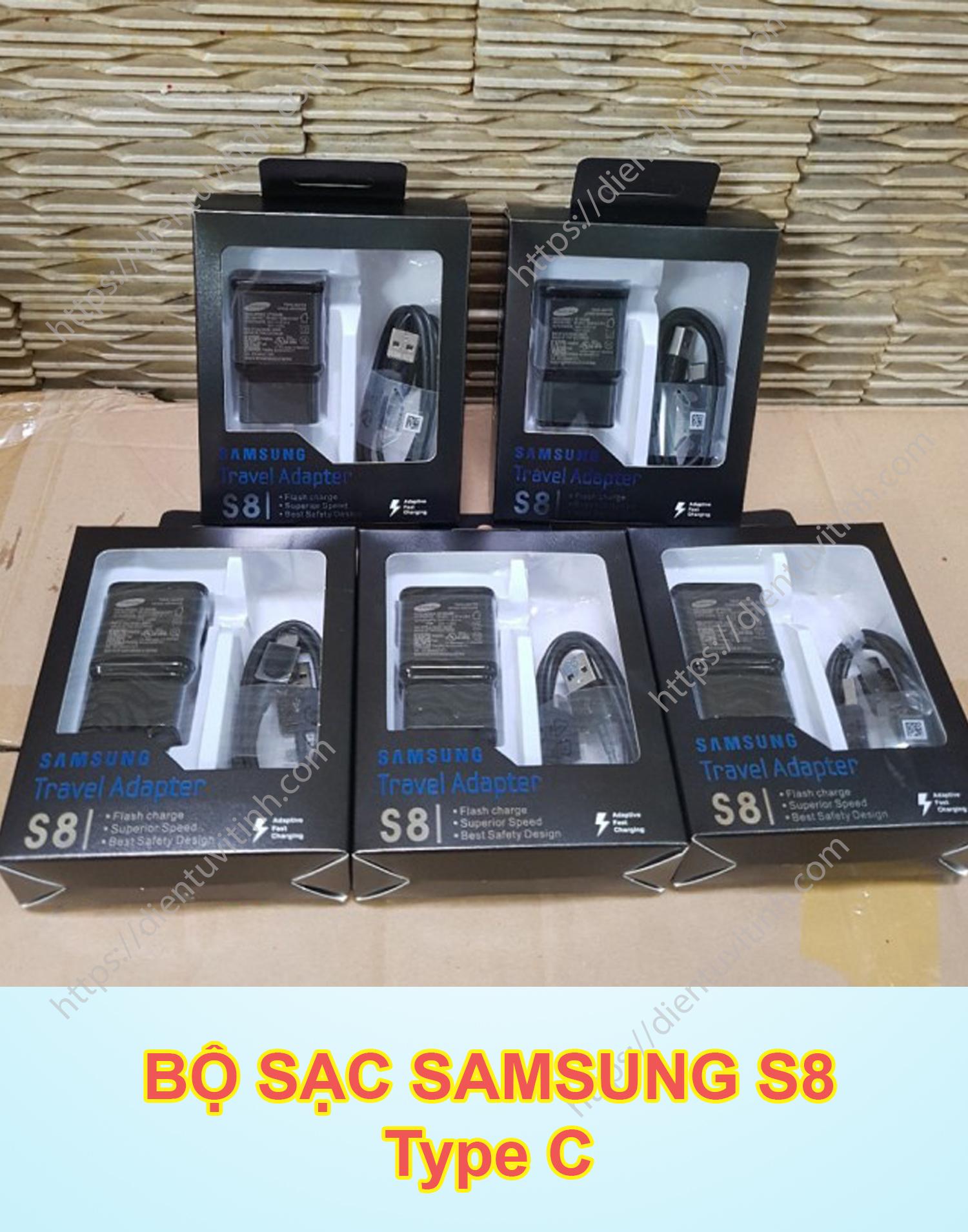 Bộ Cốc Sạc Samsung S8 Type-C Chính Hãng – Adapter + Cáp, Sạc Nhanh, An Toàn, Tương Thích Galaxy S8/S9/S10