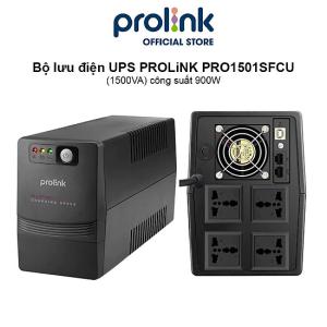 Bộ Lưu Điện UPS Prolink PRO1501SFCU 1500VA/900W Line Interactive Chống Mất Điện Đột Ngột, LCD Display Với AVR Tích Hợp, Lưu Điện Với Acquy 12V/9Ah x2 Cho PC Server Và Modem Cao Tốc, Bảo Vệ Hệ Thống Ngắn Mạch Quá Tải Điện Áp Thấp,