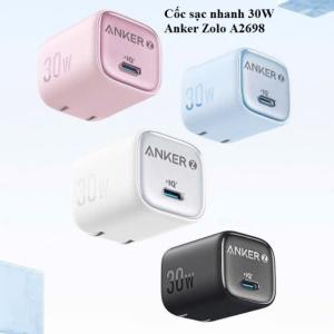 Bộ Sạc Anker Zolo 30W/20W, Type-C, PIQ 3.0, chip cảm biến băng sáng chế, tản nhiệt cải tiến, sạc nhanh gấp 3 lần, an toàn cho mọi thiết bị, lý tưởng mang đi du lịch và công tác.